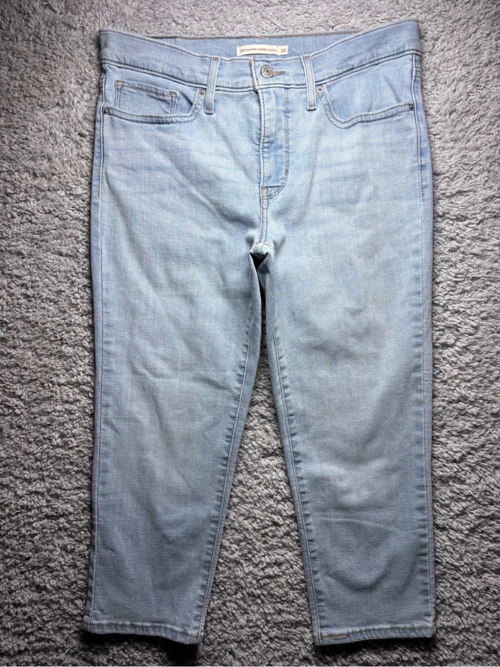 LEVIS Jeans Womens 30 Shaping Skinny 311 Capri Light Wash Casual Classic Stretch
